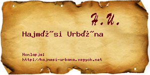 Hajmási Urbána névjegykártya